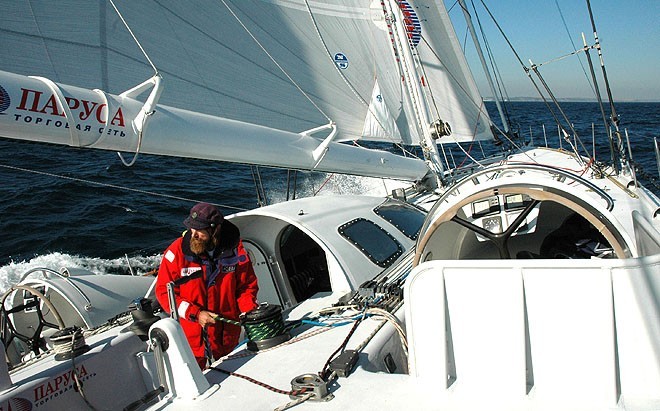 Russian adventurer Fedor Konyukhov and his 28m yacht Trading Network Alye Parusa - Antarctica Cup Racetrack © Barry Pickthall/PPL http://www.pplmedia.com